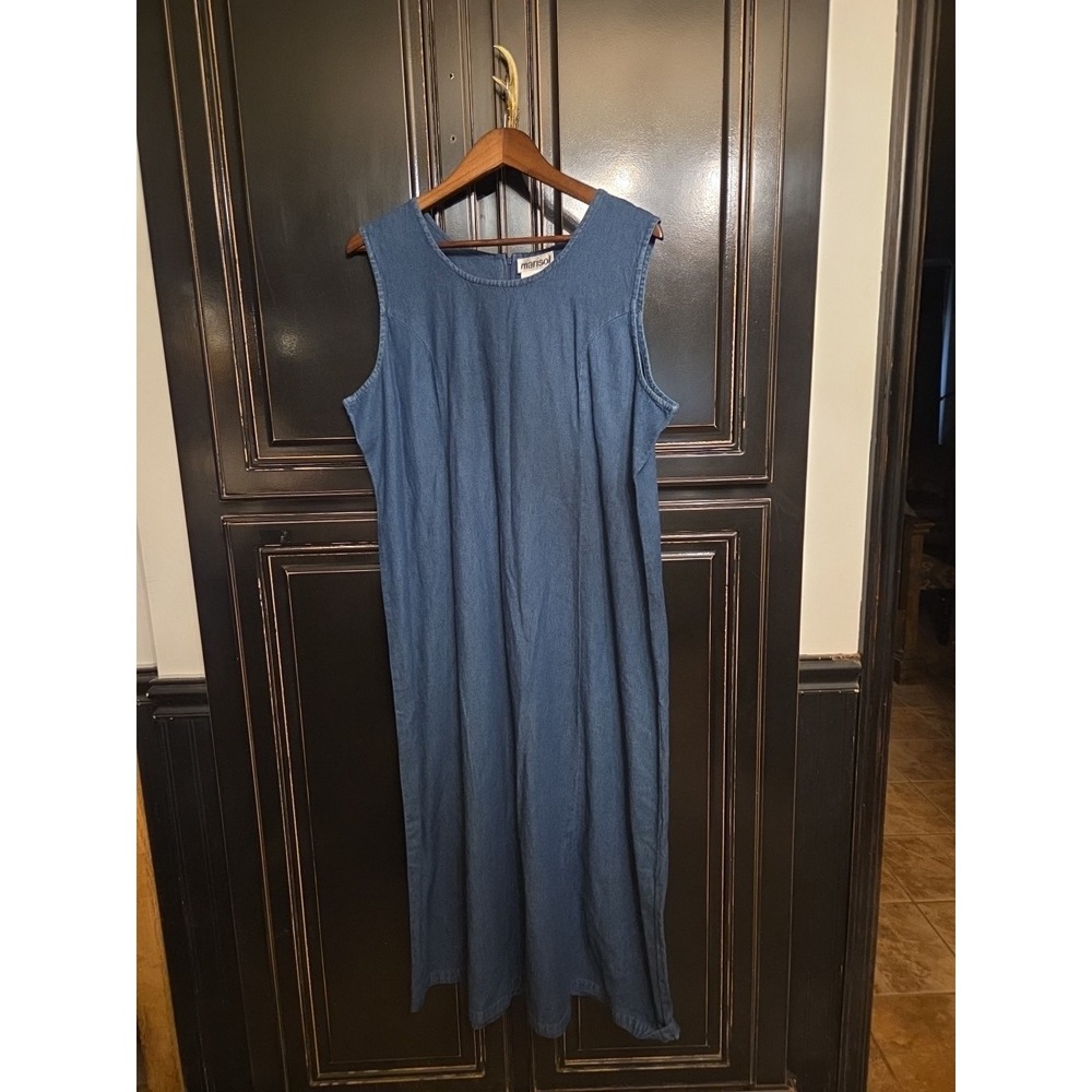 Marisol Denim Maxi Sleeveless Dress, XL, Beach, Summer, Vacation